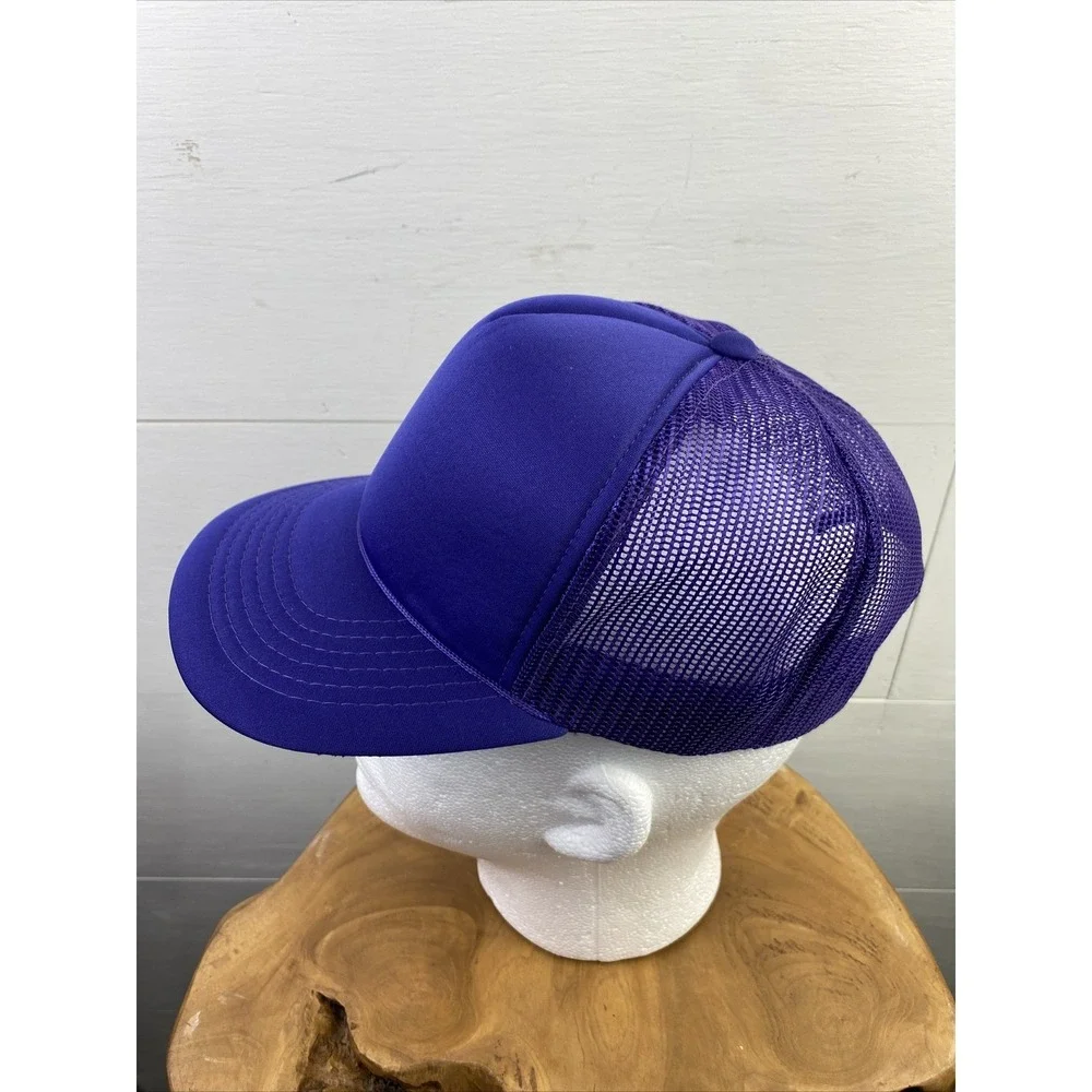 VTG YoungAn Trucker Hat Sz OS Purple Mesh Rope Snapback Baseball Cap NWOT 90s